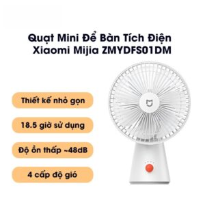 Quạt Mini Để Bàn Tích Điện Xiaomi Mijia ZMYDFS01DM – Hàng chính hãng