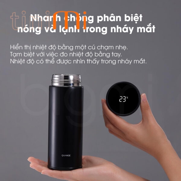 Binh pha tra Quange PC505 400ml hien thi nhiet do