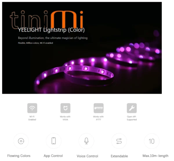 Den led day noi dai 1 met Yeelight lightstrip 1S 1