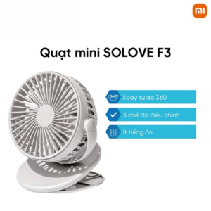 Quạt Tích Điện Mini Xiaomi Solove F3 pin 6h, xoay 360 độ